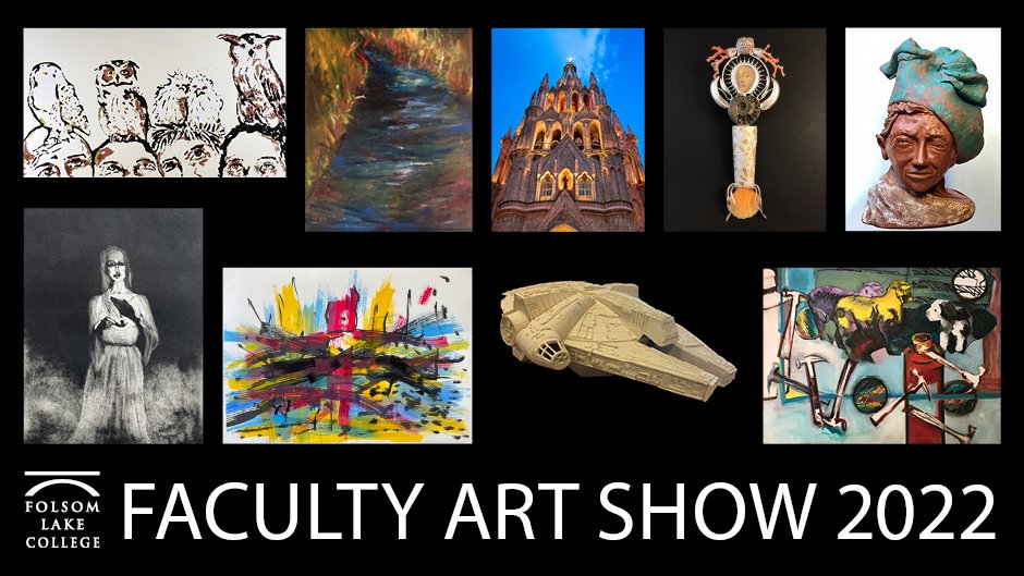 Faculty Art show with photos of Artist's work